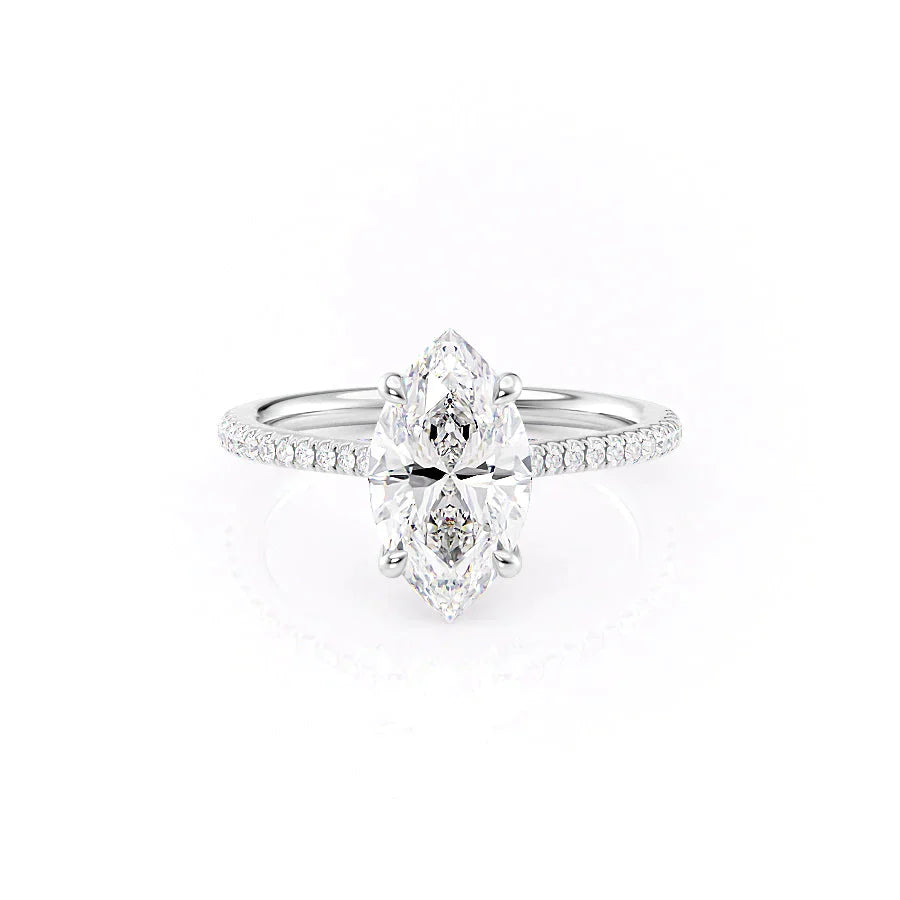 The Pave Claire Set With A 1.5 Carat Marquise Lab Diamond