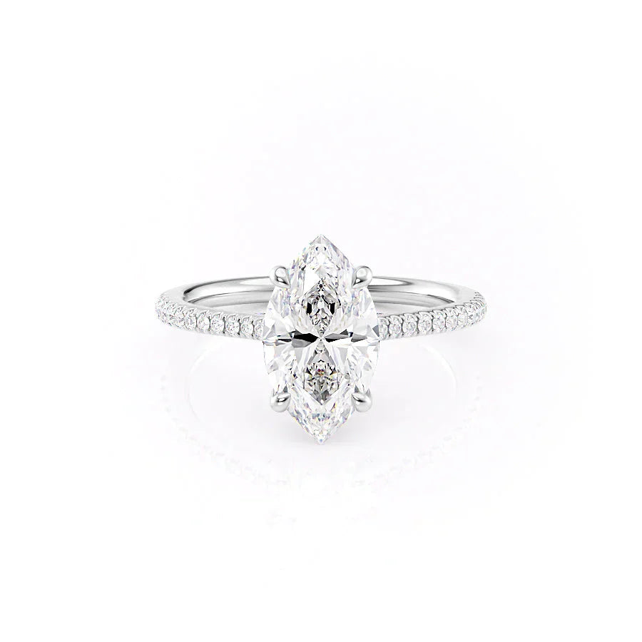 The Pave Claire Set With A 3 Carat Marquise Moissanite