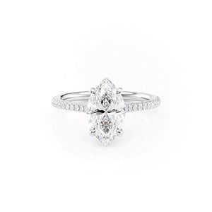 The Pave Claire Set With A 1.5 Carat Marquise Lab Diamond