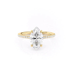 The Pave Claire Set With A 3 Carat Marquise Lab Diamond