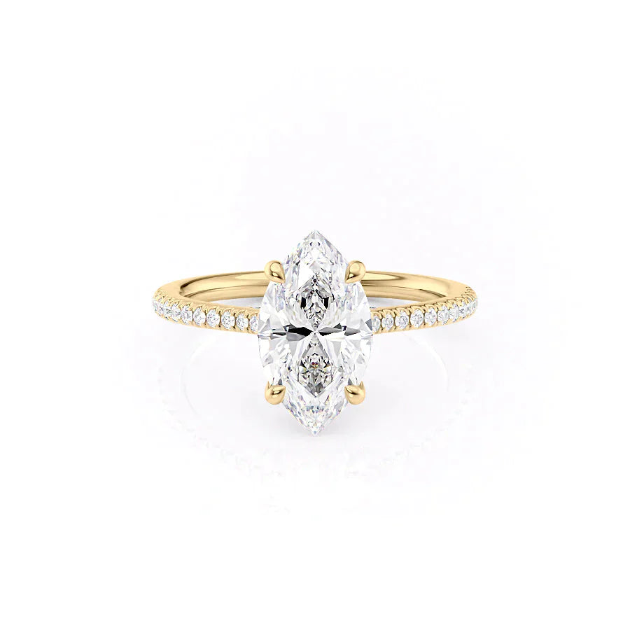 The Pave Claire Set With A 2.5 Carat Marquise Lab Diamond