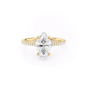 The Pave Claire Set With A 4 Carat Marquise Moissanite