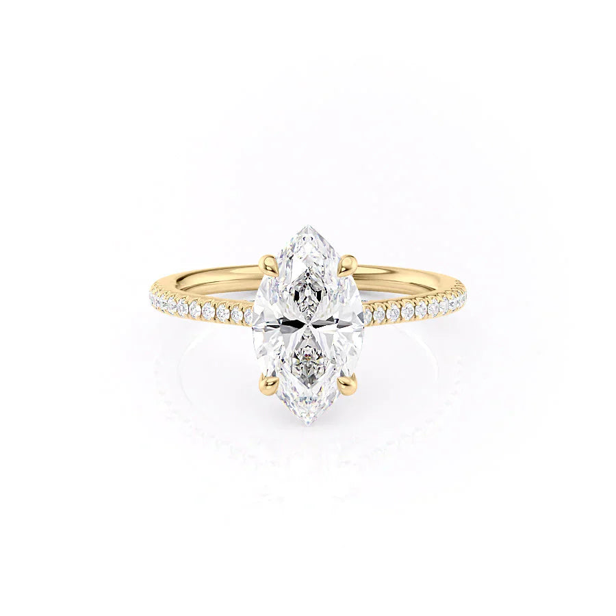 The Pave Claire Set With A 2 Carat Marquise Moissanite