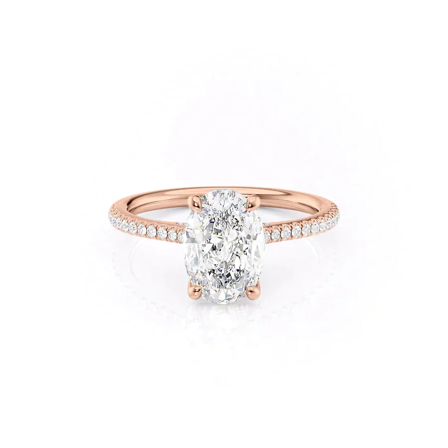 The Pave Claire Set With A 4 Carat Oval Moissanite
