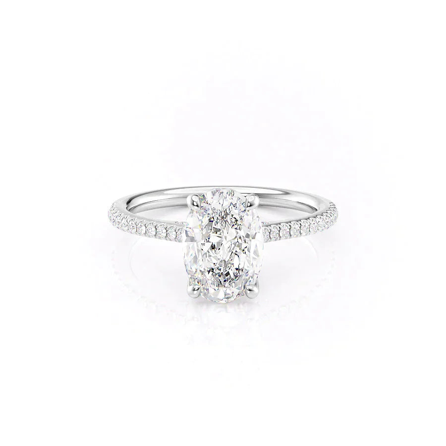 The Pave Claire Set With A 3 Carat Oval Moissanite