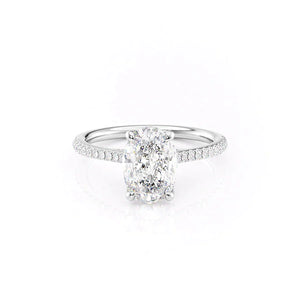 The Pave Claire Set With A 3 Carat Oval Lab Diamond