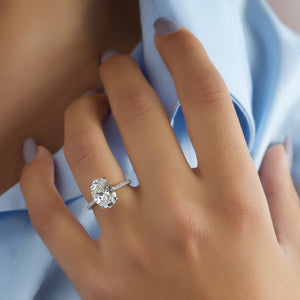 The Pave Claire Set With A 3 Carat Oval Lab Diamond