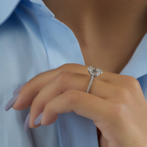 The Pave Claire Set With A 3 Carat Oval Lab Diamond