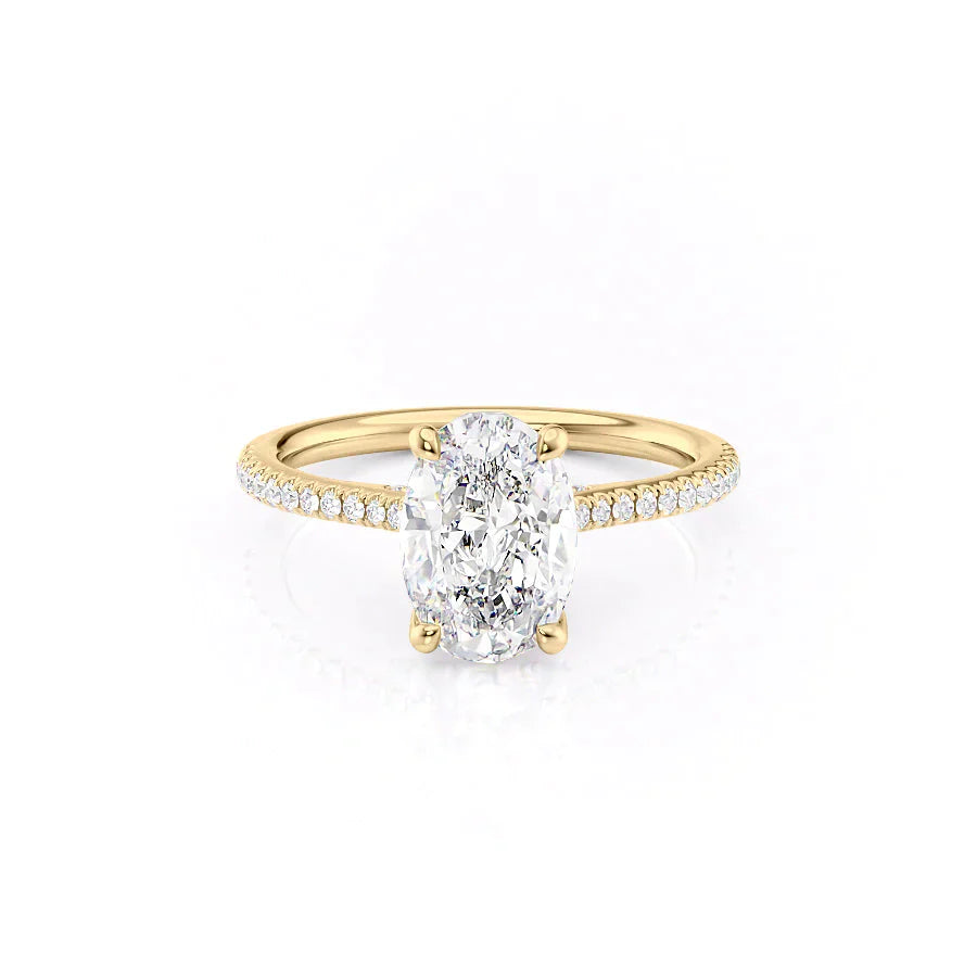The Pave Claire Set With A 3 Carat Oval Moissanite