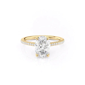 The Pave Claire Set With A 2 Carat Oval Lab Diamond