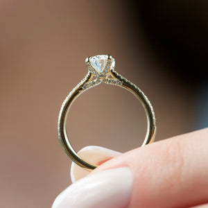 The Pave Claire Set With A 2.5 Carat Oval Lab Diamond