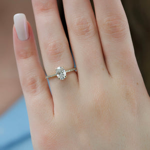 The Pave Claire Set With A 2.5 Carat Oval Lab Diamond