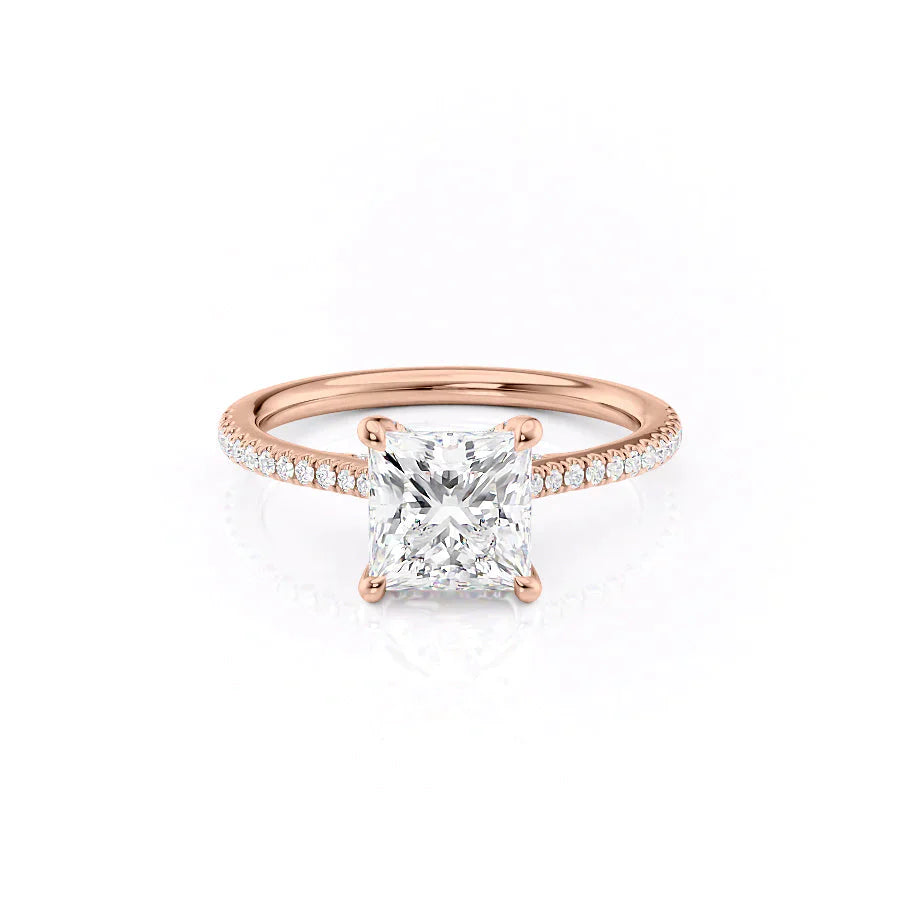 The Pave Claire Set With A 3 Carat Princess Lab Diamond
