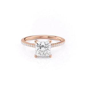The Pave Claire Set With A 1 Carat Princess Moissanite