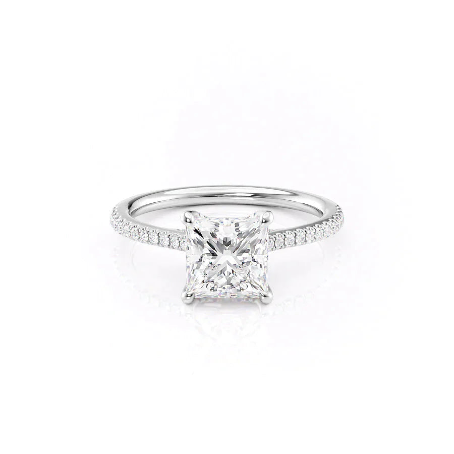The Pave Claire Set With A 3 Carat Princess Lab Diamond