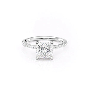 The Pave Claire Set With A 1 Carat Princess Lab Diamond