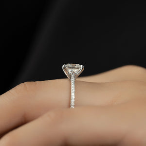 The Pave Claire Set With A 1 Carat Princess Lab Diamond