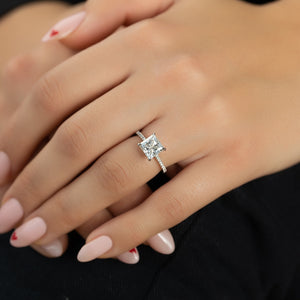 The Pave Claire Set With A 1 Carat Princess Lab Diamond