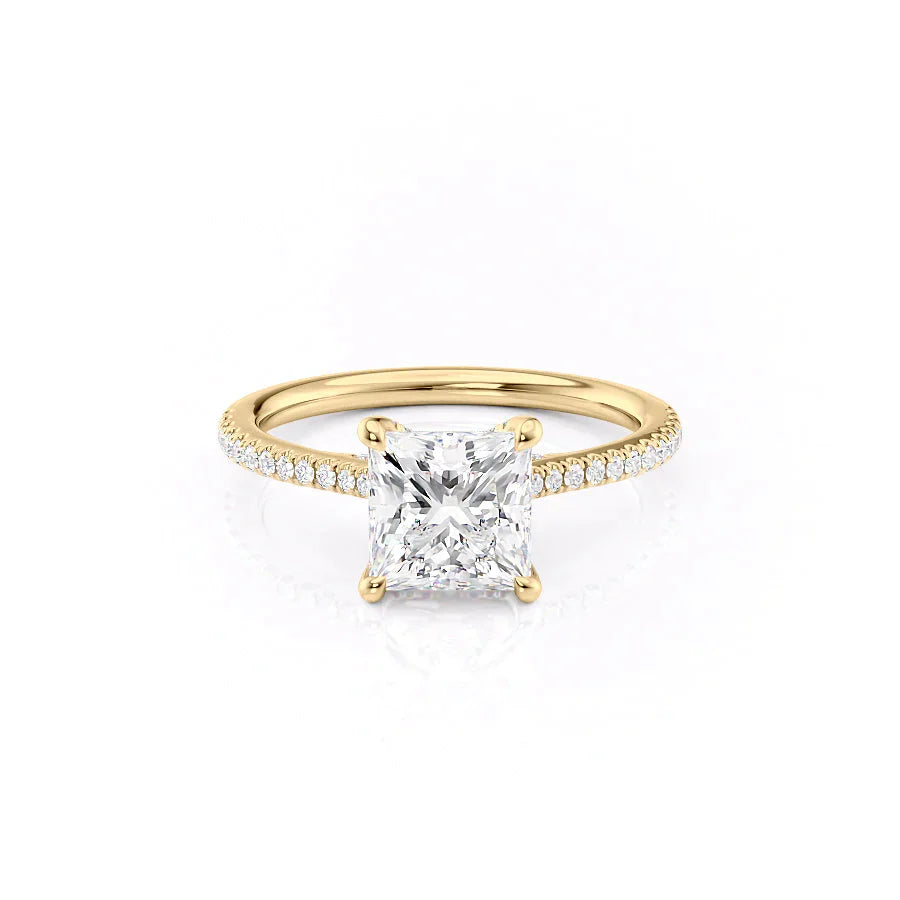 The Pave Claire Set With A 1.5 Carat Princess Lab Diamond