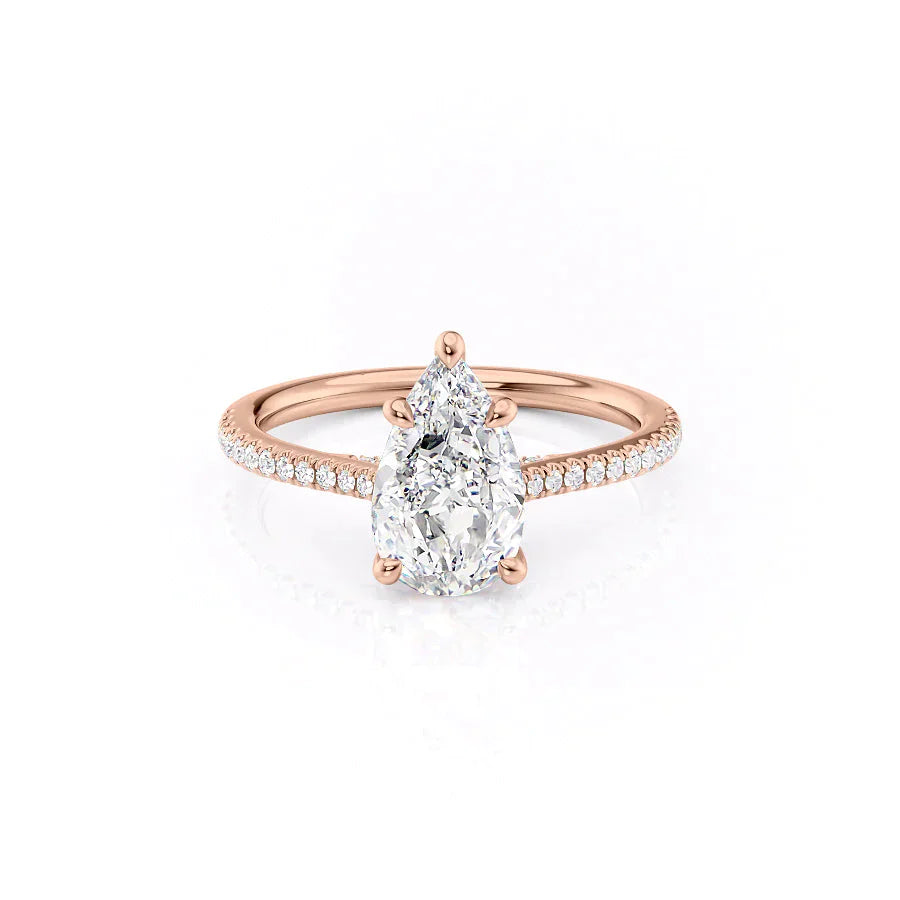 The Pave Claire Set With A 1 Carat Pear Moissanite
