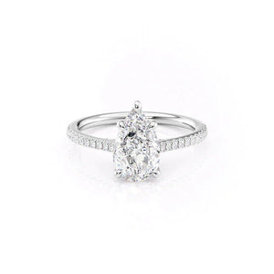 The Pave Claire Set With A 2 Carat Pear Moissanite