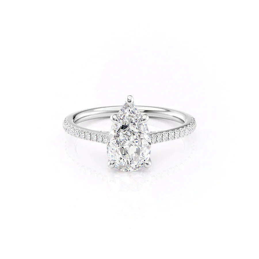 The Pave Claire Set With A 2.5 Carat Pear Lab Diamond