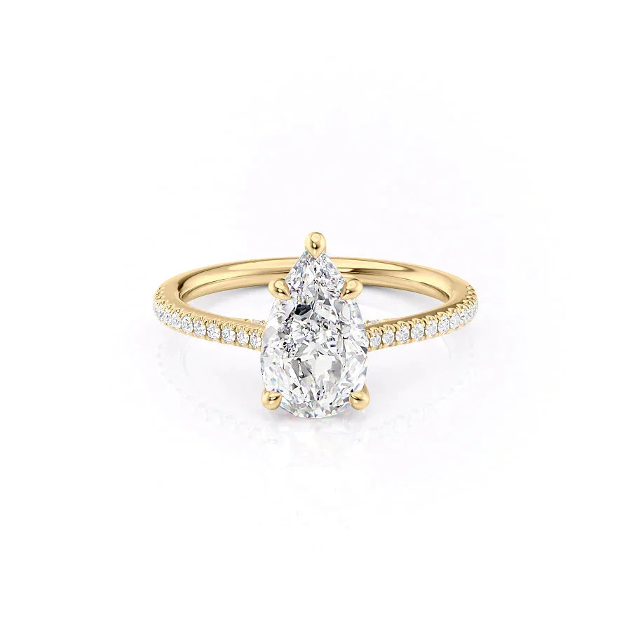 The Pave Claire Set With A 2 Carat Pear Moissanite