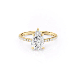 The Pave Claire Set With A 2 Carat Pear Lab Diamond
