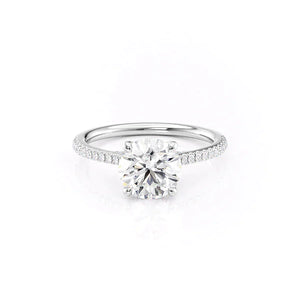The Pave Claire Set With A 1.5 Carat Round Lab Diamond