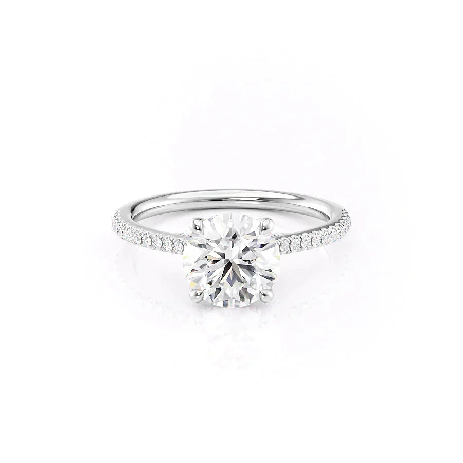 The Pave Claire Set With A 1 Carat Round Moissanite