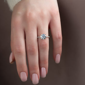 The Pave Claire Set With A 3 Carat Round Lab Diamond