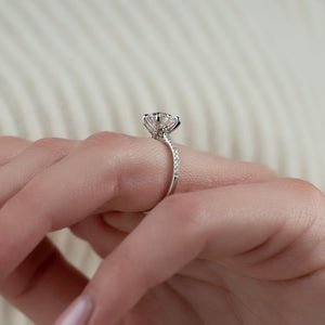 The Pave Claire Set With A 3 Carat Round Lab Diamond