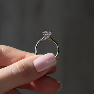 The Pave Claire Set With A 3 Carat Round Lab Diamond