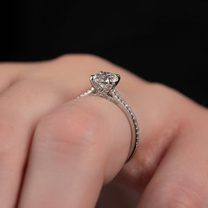 The Pave Claire Set With A 3 Carat Round Lab Diamond