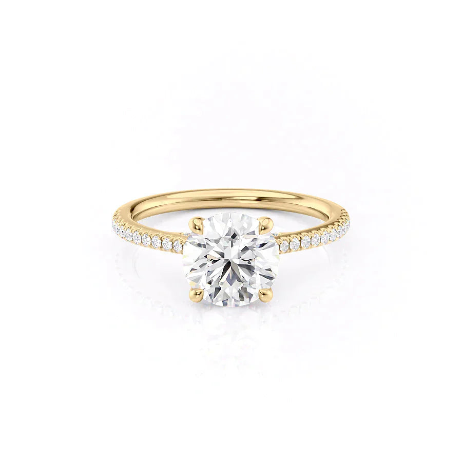 The Pave Claire Set With A 1 Carat Round Moissanite