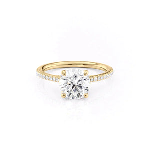 The Pave Claire Set With A 3 Carat Round Moissanite