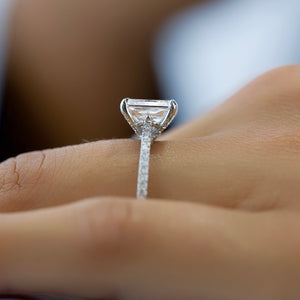 The Pave Claire Set With A 1 Carat Radiant Lab Diamond