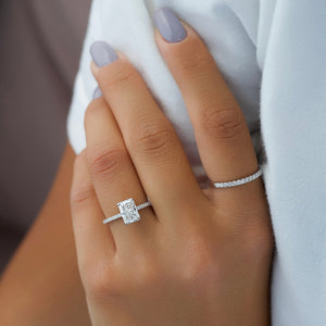 The Pave Claire Set With A 1 Carat Radiant Lab Diamond