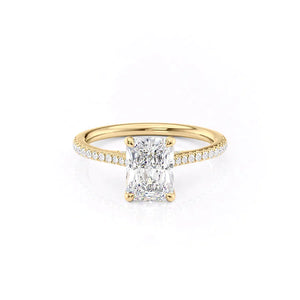 The Pave Claire Set With A 3 Carat Radiant Moissanite