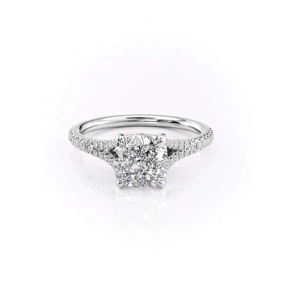The Jade Set With A 1.5 Carat Cushion Lab Diamond