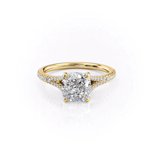 The Jade Set With A 3.5 Carat Cushion Moissanite