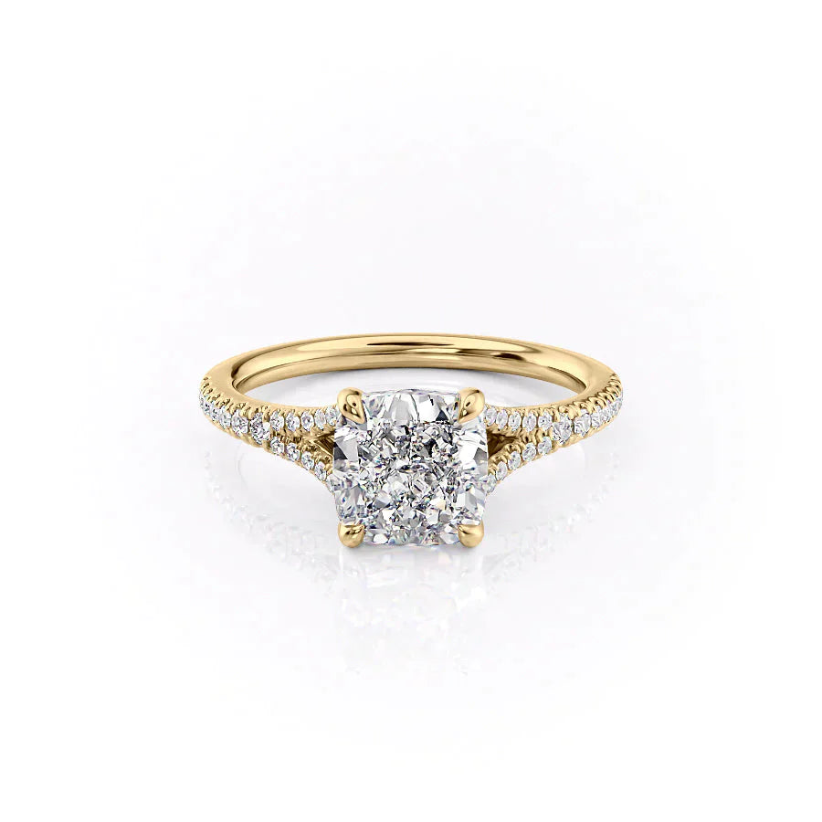 The Jade Set With A 1 Carat Cushion Moissanite