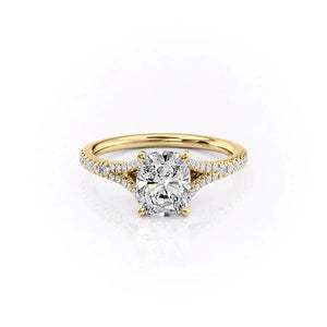 The Jade Set With A 2 Carat Elongated Cushion Lab Diamond
