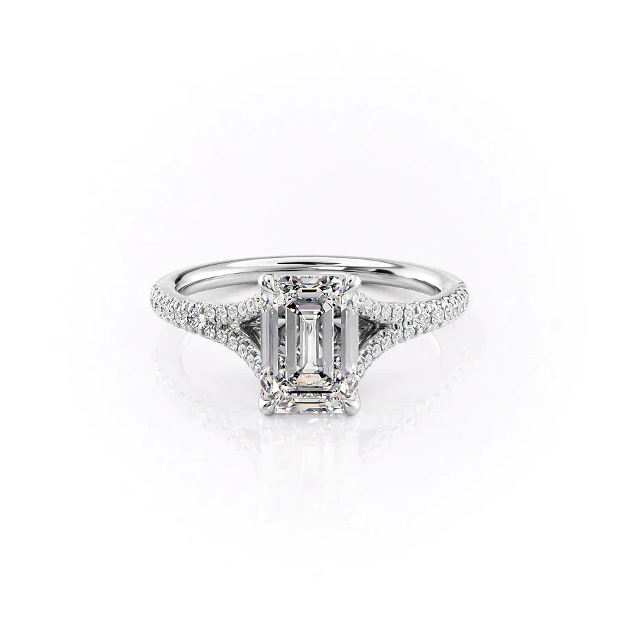 The Jade Set With A 1.5 Carat Emerald Moissanite