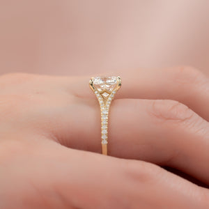 The Jade Set With A 5 Carat Cushion Moissanite