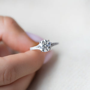 The Jade Set With A 4 Carat Round Moissanite