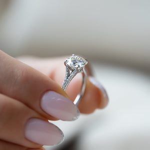 The Jade Set With A 4 Carat Round Moissanite