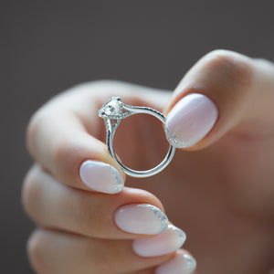 The Jade Set With A 4 Carat Round Moissanite