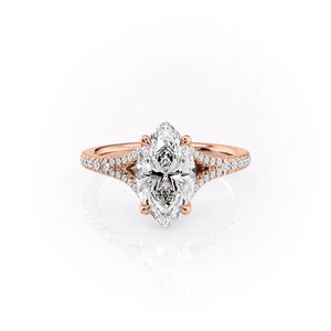 The Jade Set With A 5 Carat Marquise Moissanite