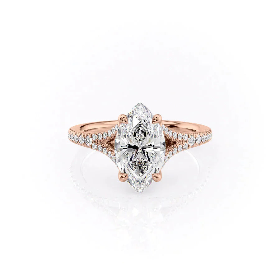 The Jade Set With A 3 Carat Marquise Lab Diamond